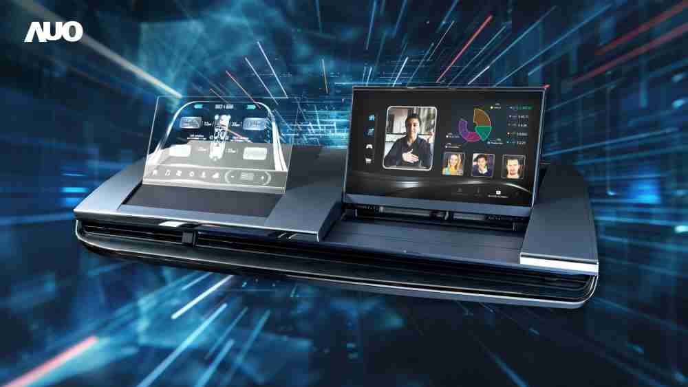 巨星国际Micro LED Display HMI解决方案打造透明Micro LED前座仪表，，，呈现信息并保留驾驶视野开阔；亦为副驾驶座乘客打造收放自如的Micro LED屏幕，，在不影响显示质量的前提于显示区内建镜头，，让用户能与视讯对象直接眼神接触，，，提供绝佳的双向沟通体验